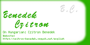 benedek czitron business card
